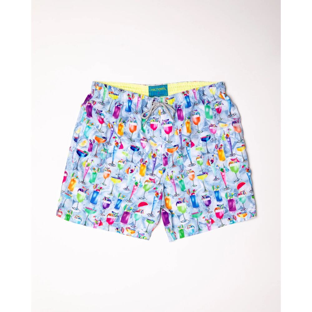 Michael’s Men's Mesh Liner Swim Trunks Tropical Treats Multicolored Size L